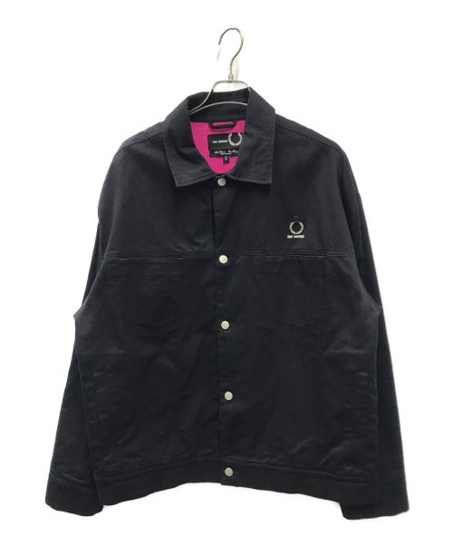 FRED PERRY（フレッドペリー）FRED PERRY (フレッドペリー) RAF SIMONS (ラフシモンズ) PRINTED LINING JACKET ブラック サイズ:Lの古着・服飾アイテム