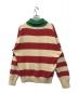 GUCCI (グッチ) STRIPED KNIT LOGO POLO グリーン×レッド サイズ:M：19800円