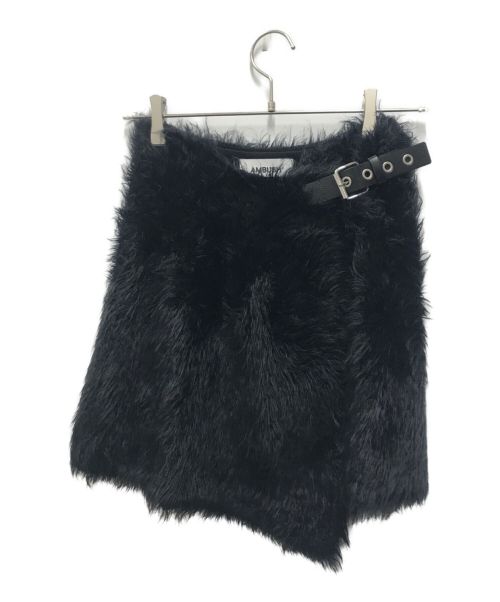 AMBUSH（アンブッシュ）AMBUSH (アンブッシュ) BUCKLE FUR MINI SKIRT ブラック サイズ:Sの古着・服飾アイテム