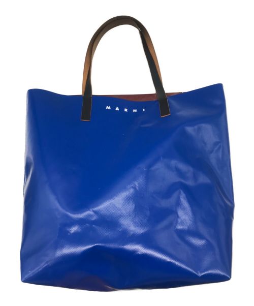 MARNI（マルニ）MARNI (マルニ) PVCバイカラーショッピングバッグ レッド×ブルーの古着・服飾アイテム