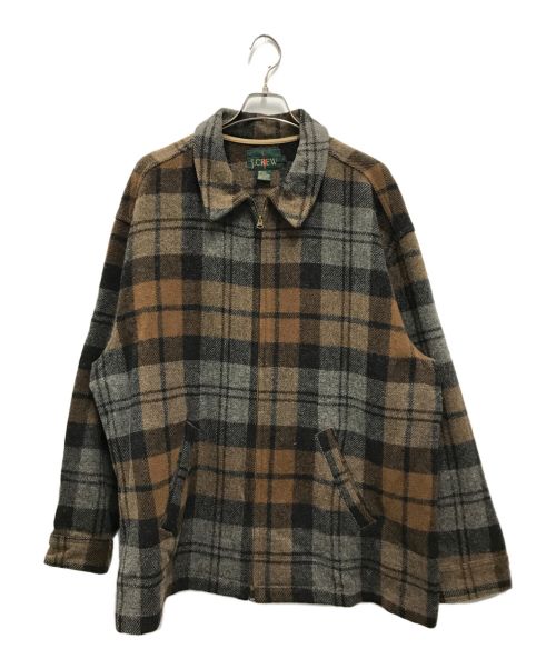 J.CREW（ジェイクルー）J.CREW (ジェイクルー) ウールチェックジャケット ブラウン サイズ:Lの古着・服飾アイテム