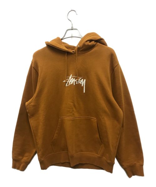 stussy（ステューシー）stussy (ステューシー) STOCK LOGO APP.HOODIE オレンジ サイズ:Mの古着・服飾アイテム