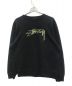 stussy（ステューシー）の古着「Smooth Stock Applique Crewneck Sweatshirt」｜ブラック