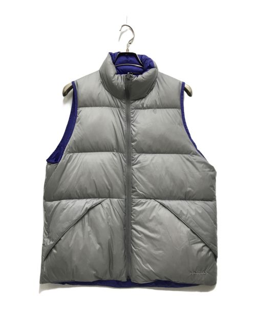 MARMOT（マーモット）Marmot (マーモット) SHIPS (シップス) PERTEX(R) QUANTUM Reversible Down Vest パープル×グレー サイズ:Sの古着・服飾アイテム