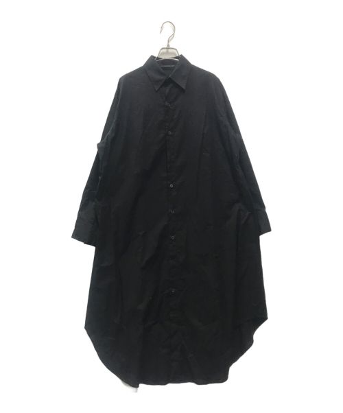 YOHJI YAMAMOTO（ヨウジヤマモト）YOHJI YAMAMOTO (ヨウジヤマモト) power of the WHITE shirt 60/-LAWN LONG DRESS SHIRT ブラック サイズ:2の古着・服飾アイテム