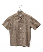 UNITED ARROWS×TUBEユナイテッドアローズ×チューブ）の古着「ステッチ ギンガムチェックシャツ」｜ブラウン