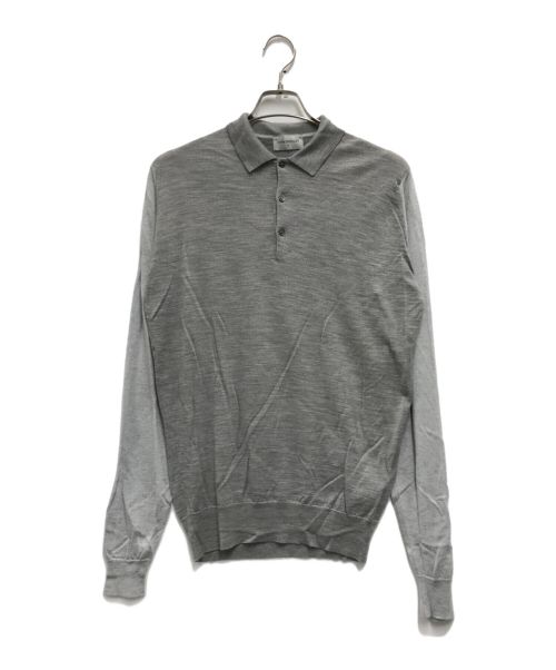 JOHN SMEDLEY（ジョンスメドレー）JOHN SMEDLEY (ジョンスメドレー) ウールロングポロシャツ グレー サイズ:Mの古着・服飾アイテム