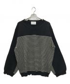 NOMA t.d.ノーマティーディー）の古着「Damage Strip Knit」｜ブラック