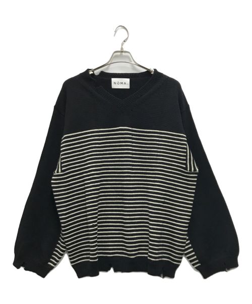 NOMA t.d.（ノーマティーディー）NOMA t.d. (ノーマティーディー) Damage Strip Knit ブラック サイズ:2の古着・服飾アイテム