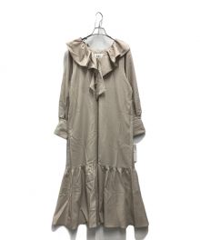 KOH.style（コースタイル）の古着「RUFFLE COLLAR FLOUNCED DRESS」｜ベージュ