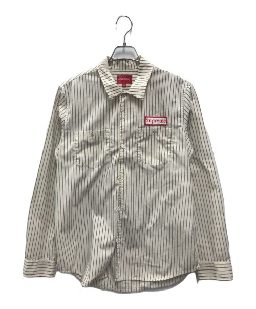 SUPREME（シュプリーム）Supreme (シュプリーム) Striped Work Shirt アイボリー サイズ:Mの古着・服飾アイテム