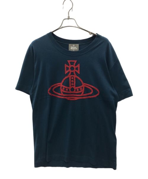 Vivienne Westwood man（ヴィヴィアン ウェストウッド マン）Vivienne Westwood man (ヴィヴィアン ウェストウッド マン) オーブワッペン刺繍Tシャツ ネイビー サイズ:46の古着・服飾アイテム