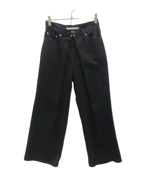 JOHN LAWRENCE SULLIVAN（ジョンローレンスサリバン）JOHN LAWRENCE SULLIVAN (ジョンローレンスサリバン) Rigid denim wide pants ブラック サイズ:44の古着・服飾アイテム