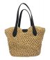 COACH (コーチ) TEXTURED PAPER STRAW SMALL TOTE BAG ベージュ×ブラック：15000円