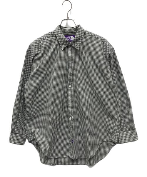 THE NORTHFACE PURPLELABEL（ザ・ノースフェイス パープルレーベル）THE NORTHFACE PURPLELABEL (ザ・ノースフェイス パープルレーベル) Button Down Gingham Field Shirt ホワイト×ブラック サイズ:Mの古着・服飾アイテム