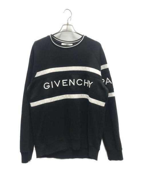 GIVENCHY（ジバンシィ）GIVENCHY (ジバンシィ) ロゴ刺繍スウェット ホワイト×ブラック サイズ:Lの古着・服飾アイテム