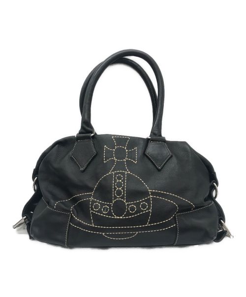 Vivienne Westwood（ヴィヴィアンウエストウッド）Vivienne Westwood (ヴィヴィアンウエストウッド) アコードレザーハンドバッグ ブラックの古着・服飾アイテム