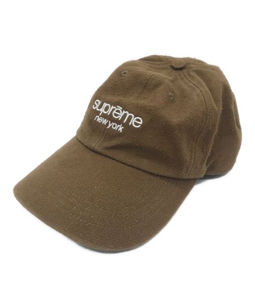 SUPREME（シュプリーム）Supreme (シュプリーム) Napped Canvas Classic Logo 6-Panel Cap ブラウンの古着・服飾アイテム