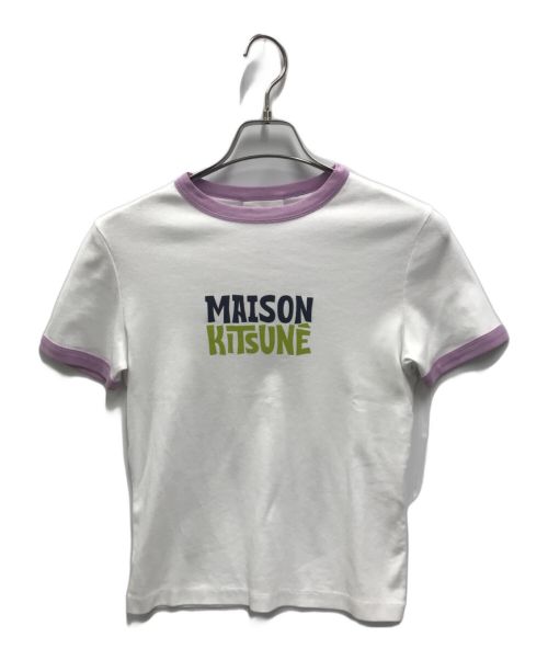 maison kitsune（メゾンキツネ）MAISON KITSUNE (メゾンキツネ) RINGER TEE ホワイト サイズ:Sの古着・服飾アイテム