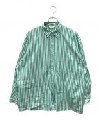 digawelディガウェル）の古着「Side pocket L/S shirt stripe」｜グリーン
