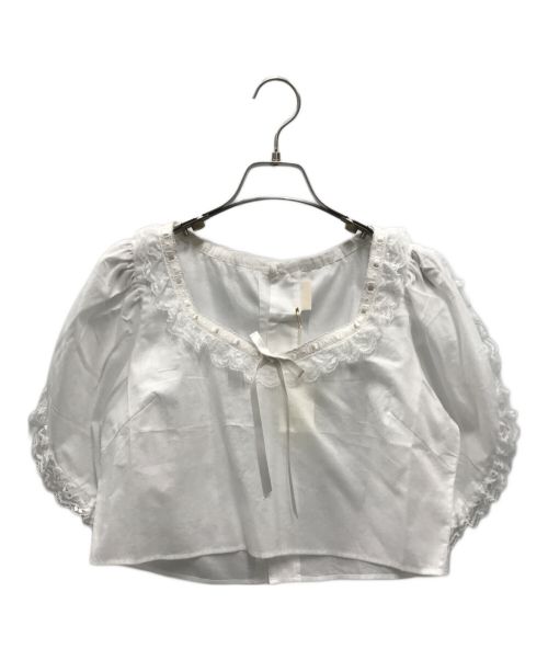 verybrain（ベリーブレイン）Verybrain (ベリーブレイン) White Cotton Blouse ホワイト サイズ:Mの古着・服飾アイテム