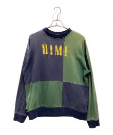 Dime（ダイム）の古着「パッチワーク刺繍ロゴスウェット」｜グリーン×ネイビー