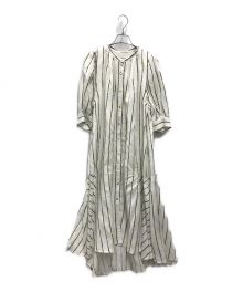 Rumche（ラム・シェ）の古着「Linen Stripe One-piece」｜アイボリー