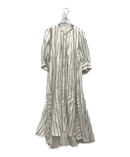 Rumche（ラム・シェ）RUMCHE (ラム・シェ) Linen Stripe One-piece アイボリー サイズ:Sの古着・服飾アイテム