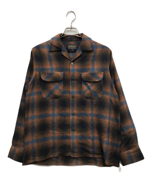 PENDLETON（ペンドルトン）PENDLETON (ペンドルトン) BILL WALL LEATHER (ビルウォールレザー) オンブレチェックシャツ ブラウン サイズ:Sの古着・服飾アイテム