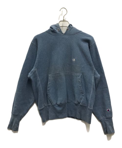 Champion REVERSE WEAVE（チャンピオン リバース ウィーブ）Champion REVERSE WEAVE (チャンピオンリバースウィーブ) 90’sプルオーバーパーカー ブルー サイズ:Mの古着・服飾アイテム