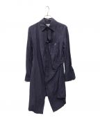 Vivienne Westwood manヴィヴィアン ウェストウッド マン）の古着「オーブ刺繍リネン混ロングシャツ」｜ネイビー