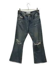 DAIRIKU（ダイリク）の古着「Damage Flare Denim Pants」｜インディゴ