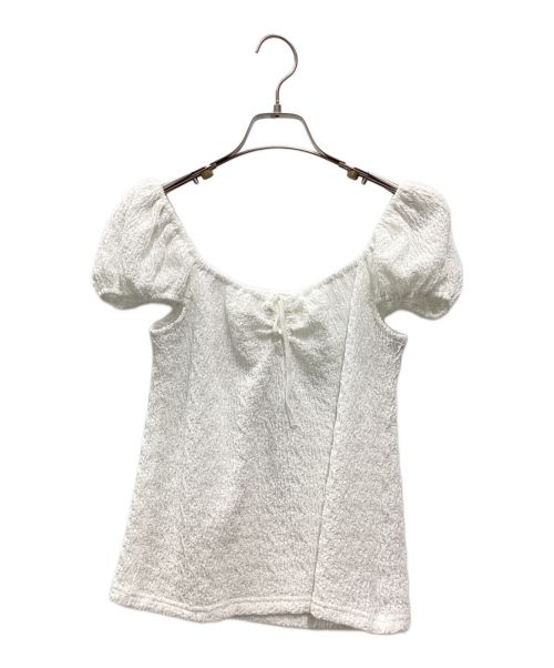 verybrain（ベリーブレイン）Verybrain (ベリーブレイン) Gathered puff sleeve T ホワイト サイズ:M 未使用品の古着・服飾アイテム