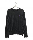 maison kitsuneメゾンキツネ）の古着「FOX HEAD PATCH CREW KNIT」｜ブラック