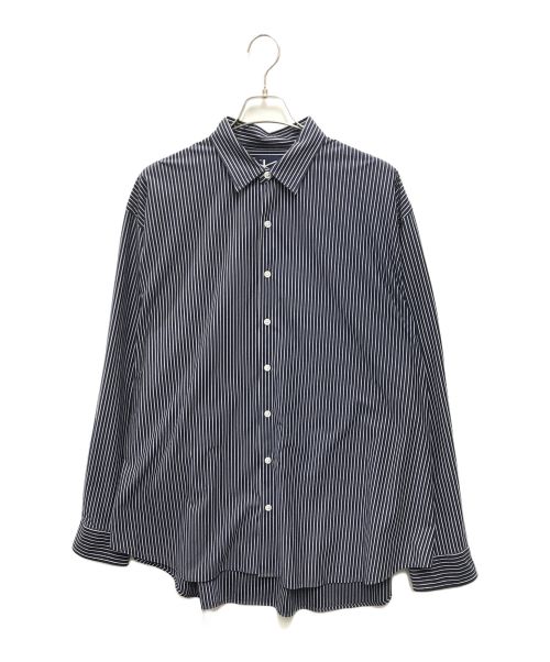 KANEMASA PHIL.（カネマサフィル）KANEMASA PHIL. (カネマサフィル) PENCIL STRIPE DRESS JERSEY SHIRT ネイビー サイズ:Lの古着・服飾アイテム