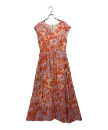 ne quittez pas（ヌキテパ）の古着「Shadow Botanical Print Sleeveless Dress」｜オレンジ