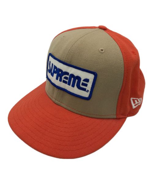 New Era（ニューエラ）New Era (ニューエラ) Supreme (シュプリーム) キャップ オレンジ×ベージュ サイズ:記載なしの古着・服飾アイテム