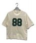 blurhms ROOTSTOCK（ブラームスルーツストック）の古着「Cotton Rayon 88 12 Print Football Tee JS フットボールTシャツ」｜ベージュ