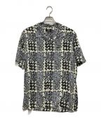 stussyステューシー）の古着「HAND DRAWN HOUNDSTOOTH SHIRT」｜グレー×ブラック