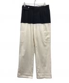 RAF SIMONSラフシモンズ）の古着「TWO TONE SUSPENDER TROUSERS IN BLACK/WHITE」｜ホワイト×ブラック