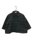 SIWEMシウム）の古着「JACQUARD CHECK CROPPED SHIRT」｜ブラック