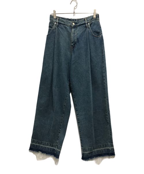 NEON SIGN（ネオンサイン）NEON SIGN (ネオンサイン) UNHEMMED WIDE DENIM SLACKS インディゴ サイズ:46の古着・服飾アイテム