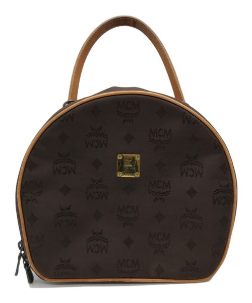 MCM（エムシーエム）MCM (エムシーエム) ヴィセトス  ロゴグラム  ラウンドハンドバッグ ブラウンの古着・服飾アイテム