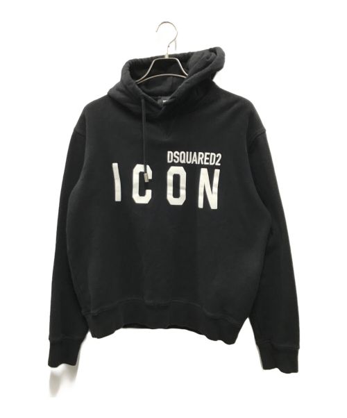 DSQUARED2（ディースクエアード）DSQUARED2 (ディースクエアード) ICON Hooded Sweatshirt ブラック サイズ:Lの古着・服飾アイテム