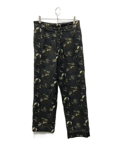 YOKE（ヨーク）YOKE (ヨーク) WIDE PAJAMA PANTS ネイビー×ブラウン サイズ:XSの古着・服飾アイテム