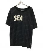 WILDSIDE YOHJI YAMAMOTO×WIND AND SEAワイルドサイド ヨウジ ヤマモト×ウィンド アンド シー）の古着「MONOGRAM PRINT T」｜ブラック