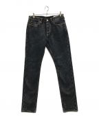 EVISUエビス）の古着「FAIR ISLE KAMON PRINTED POCKET - Straight leg jeans」｜ブラック