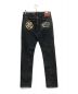 EVISU (エビス) FAIR ISLE KAMON PRINTED POCKET - Straight leg jeans ブラック サイズ:81cm（W32）：10000円