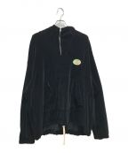 GUCCIグッチ）の古着「Hooded Chenille Jacket With Patch」｜ブラック