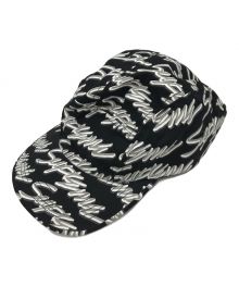 SUPREME（シュプリーム）の古着「Signature Script Logo Camp Cap」｜ブラック×ホワイト